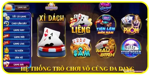 Hệ thống trò chơi vô cùng đa dạng