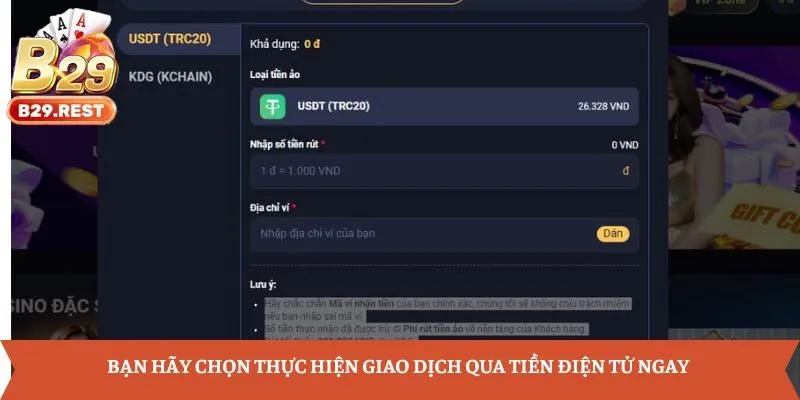 Bạn hãy chọn thực hiện giao dịch qua tiền điện tử ngay